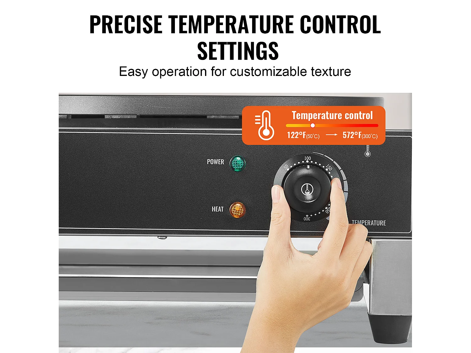 Waffelmaschine SucceBuy Elektrischer Crêpe-Maker, 40,6 cm, 1700 W, Antihaftbeschichtet, Kommerzielles Waffeleisen