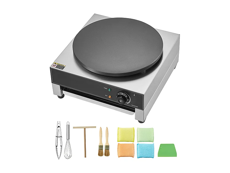 Waffelmaschine SucceBuy Elektrischer Crêpe-Maker, 40,6 cm, 1700 W, Antihaftbeschichtet, Kommerzielles Waffeleisen