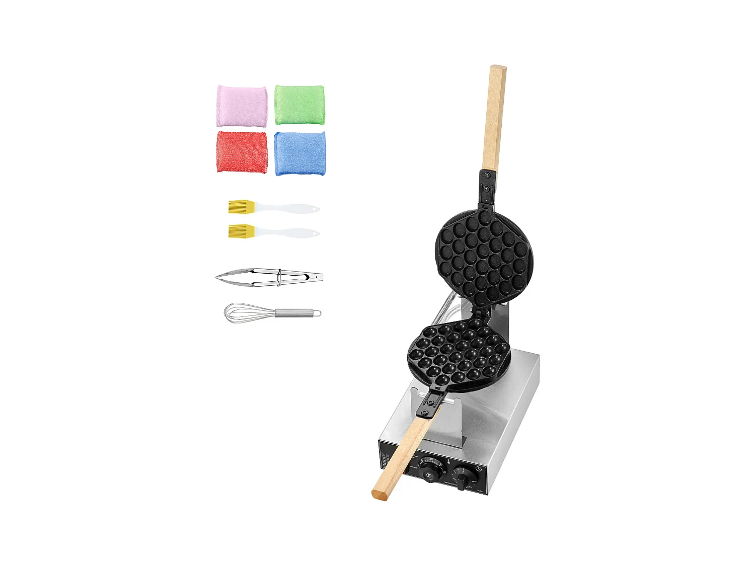 Gaufrier SucceBuy Gaufrier à Bulles Commercial 1400 W Antiadhésif pour Crêpes aux Œufs