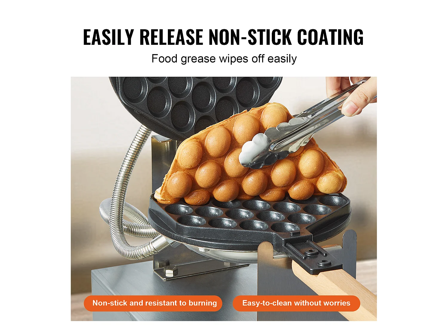 Gaufrier SucceBuy Gaufrier à Bulles Commercial 1400 W Antiadhésif pour Crêpes aux Œufs