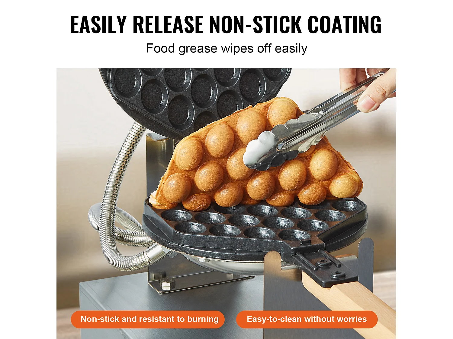 Gaufrier SucceBuy Gaufrier à Bulles Commercial 1400 W Antiadhésif pour Crêpes aux Œufs