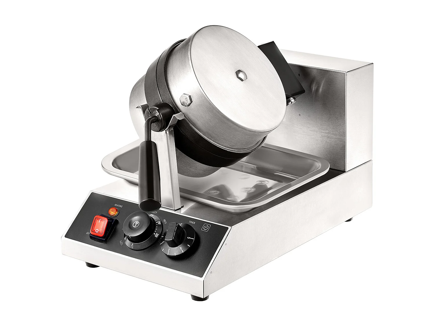 Gaufrier SucceBuy Gaufrier Commercial Rond 1300W Rotatif Antiadhésif 220V Gaufrier Commercial Rond