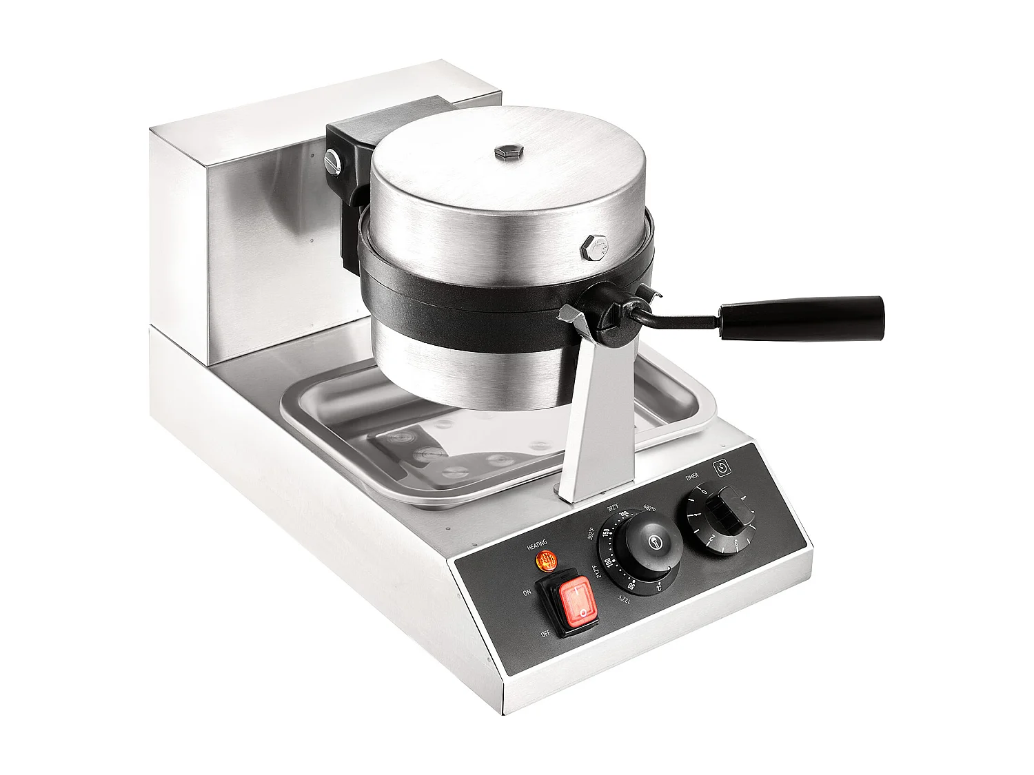 Gaufrier SucceBuy Gaufrier Commercial Rond 1300W Rotatif Antiadhésif 220V Gaufrier Commercial Rond