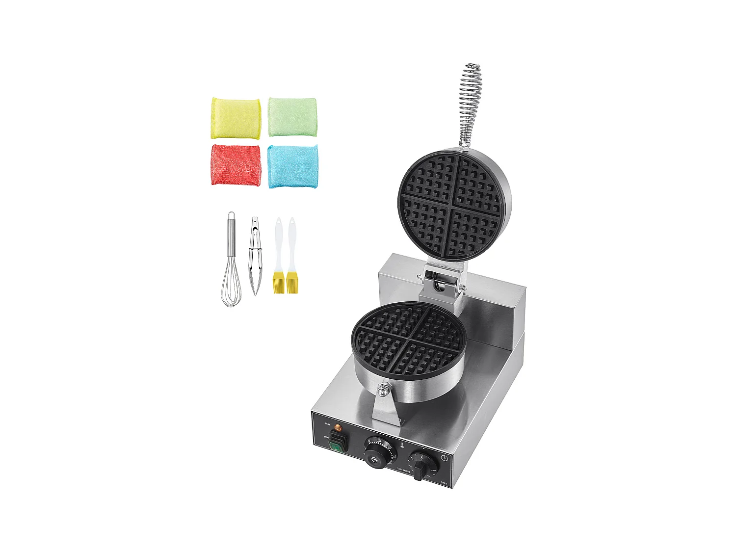 Waffelmaschine SucceBuy Kommerzielles Rundes Waffeleisen mit Antihaftbeschichtung, 1230 W