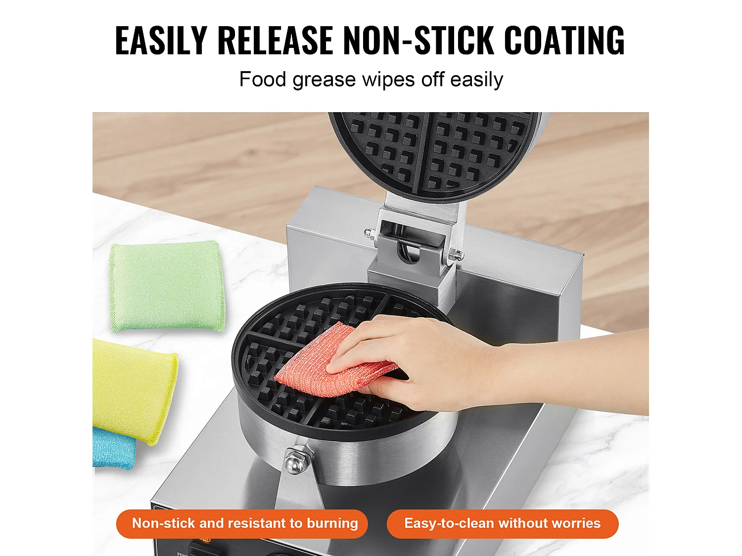 Gaufrier SucceBuy Gaufrier Commercial Rond Antiadhésif 1230 W