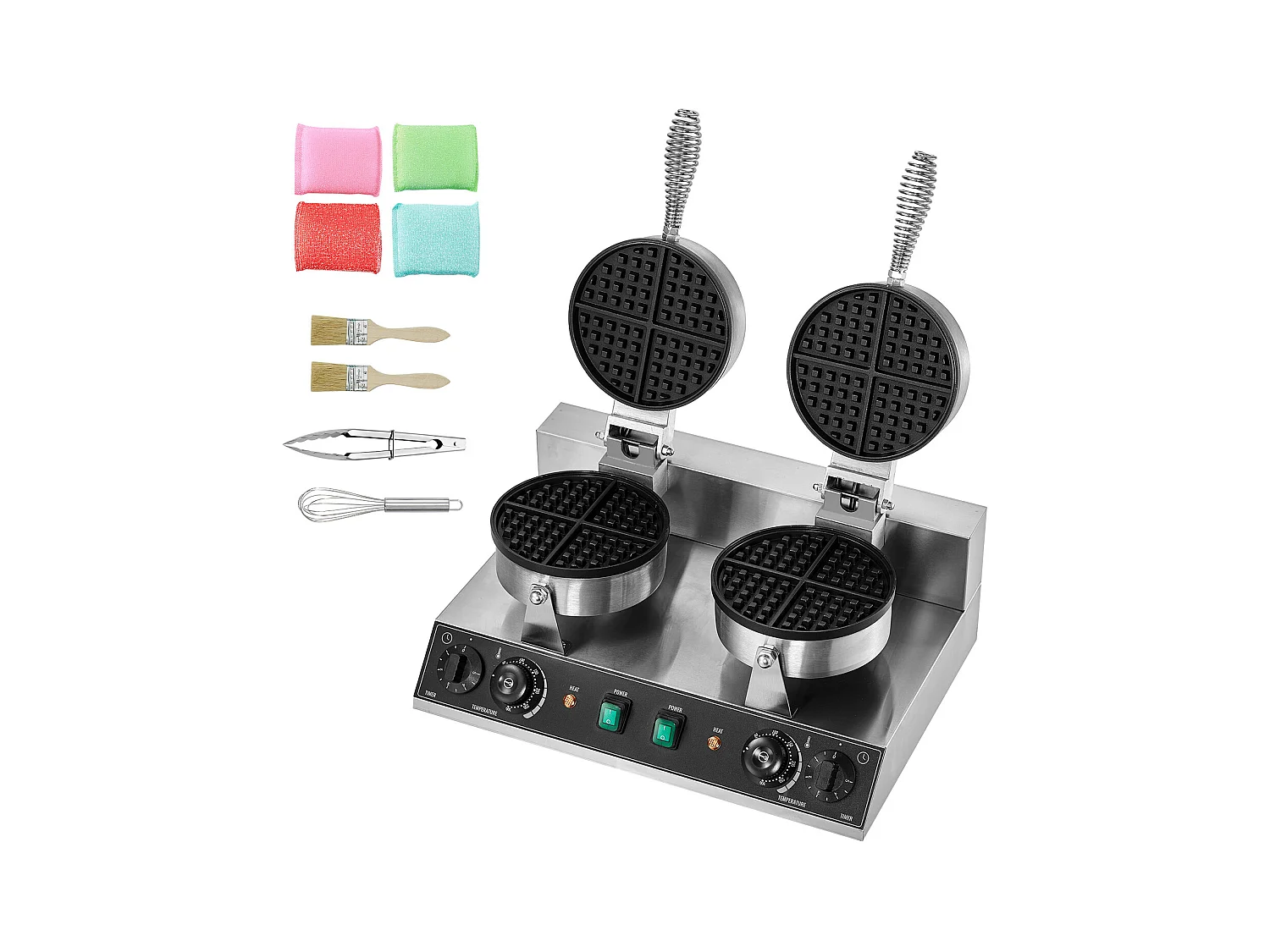 Gaufrier SucceBuy Gaufrier Commercial à Double Tête Ronde 2460 W Antiadhésif