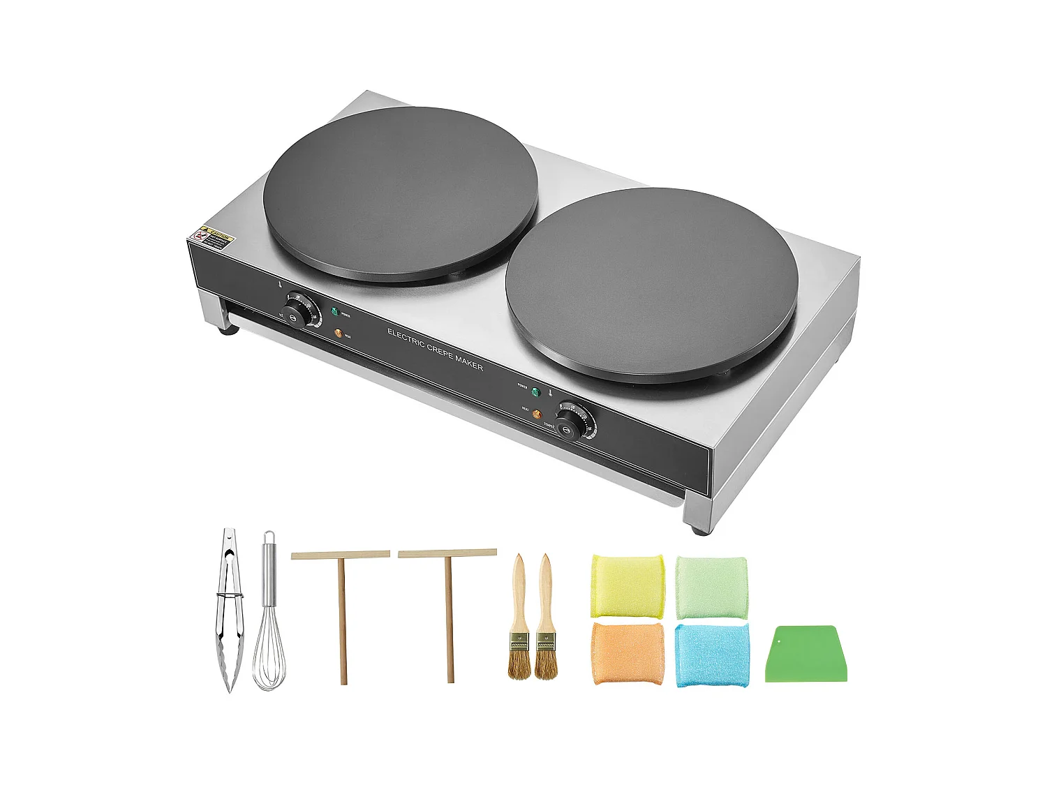 Gaufrier SucceBuy Crêpière Électrique 40.6cm 3400 W à Double Tête Commerciale