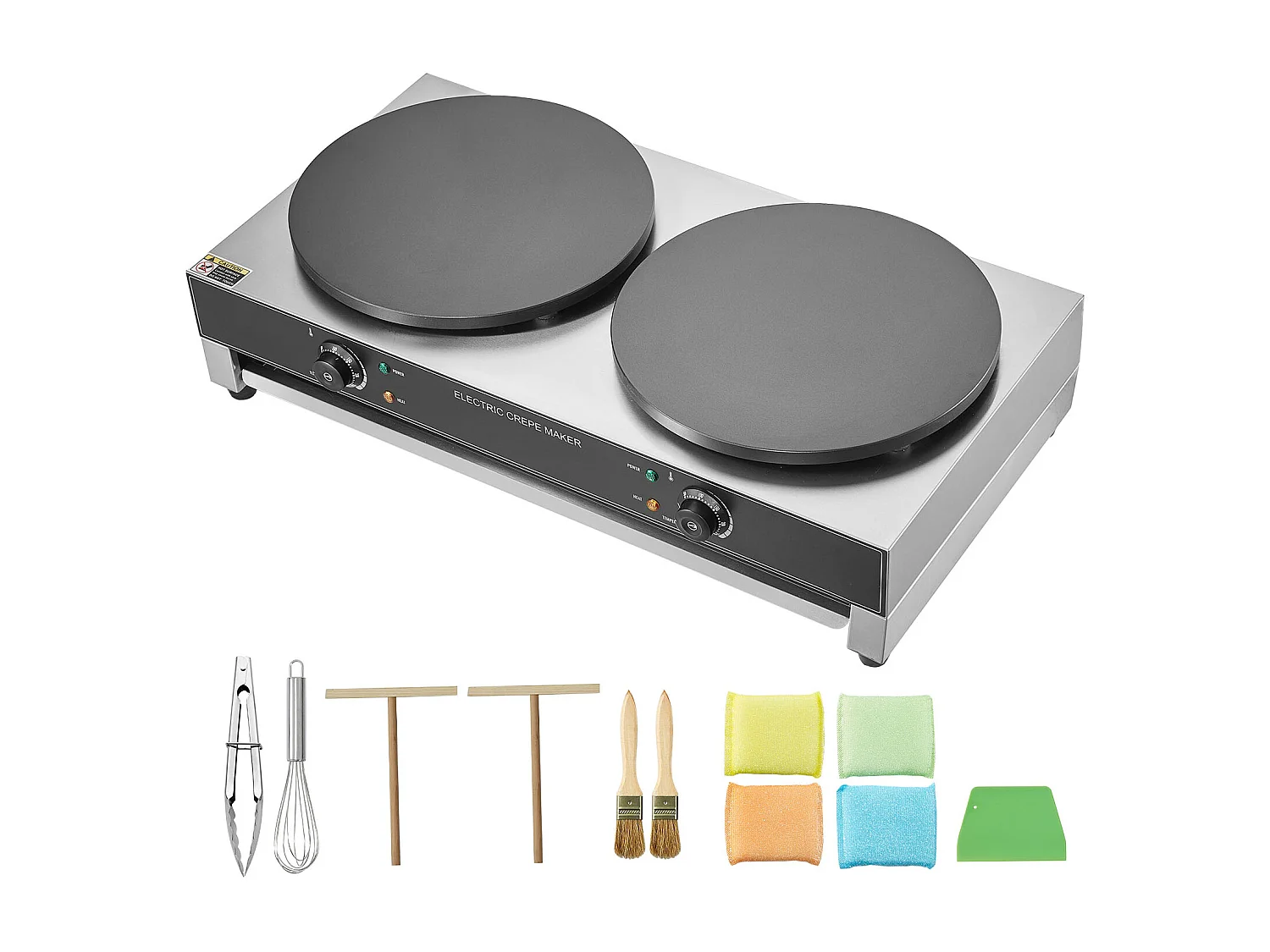 Gaufrier SucceBuy Crêpière Électrique 40.6cm 3400 W à Double Tête Commerciale