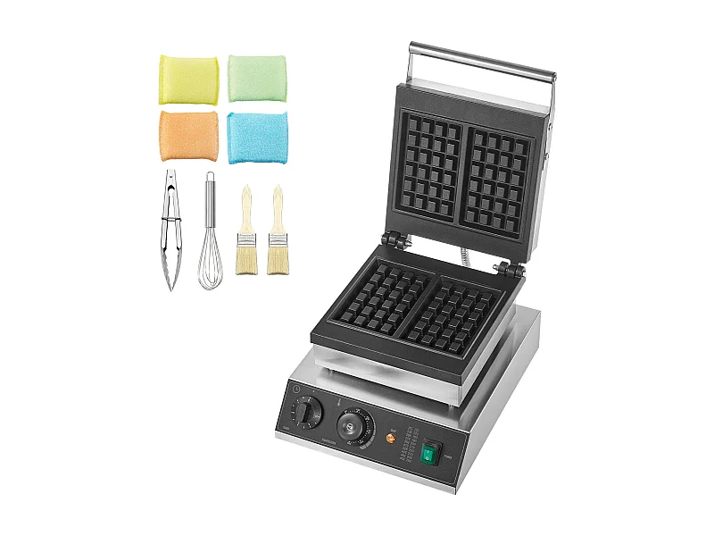 Gaufrier SucceBuy Machine à Gaufres Commerciale 2PCS 2000W Machine de Cuisson Rectangulaire