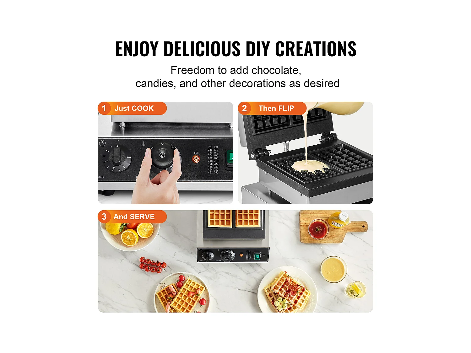 Gaufrier SucceBuy Machine à Gaufres Commerciale 2PCS 2000W Machine de Cuisson Rectangulaire