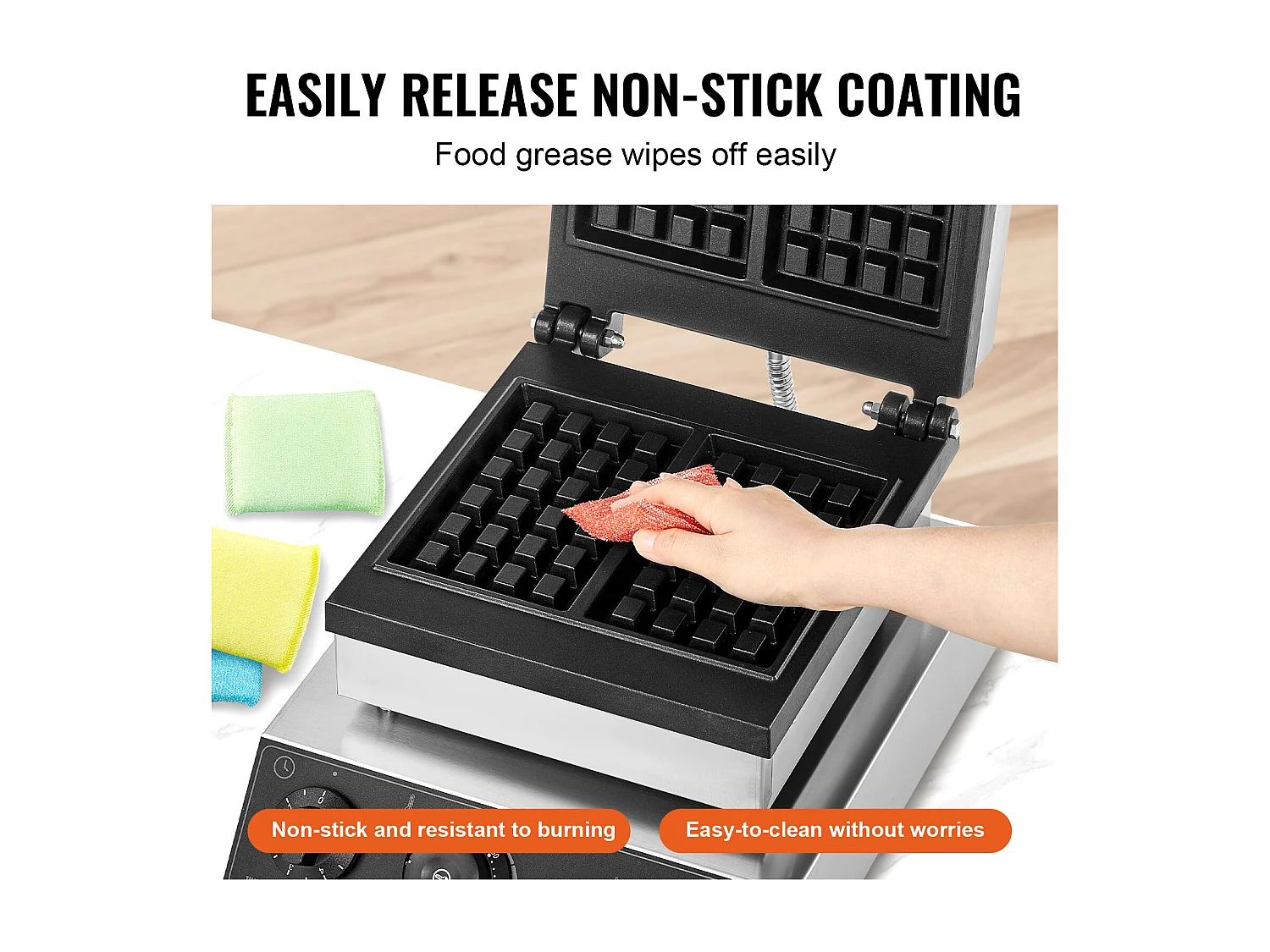 Wafelijzer SucceBuy Wafelijzer Commerciële Wafelmachine 2 STUKS 2000W Rechthoekige Bakmachine