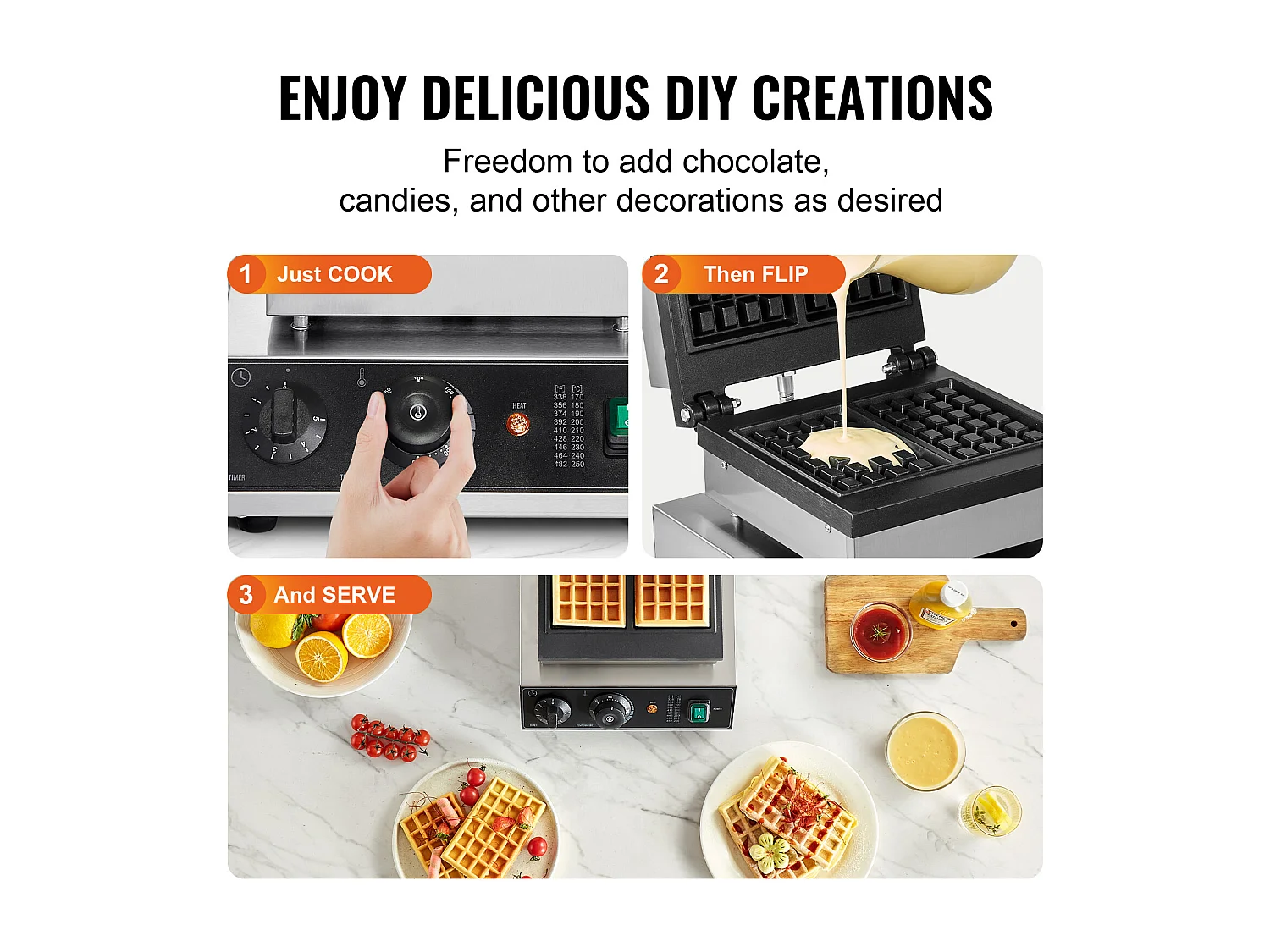 Wafelijzer SucceBuy Wafelijzer Commerciële Wafelmachine 2 STUKS 2000W Rechthoekige Bakmachine