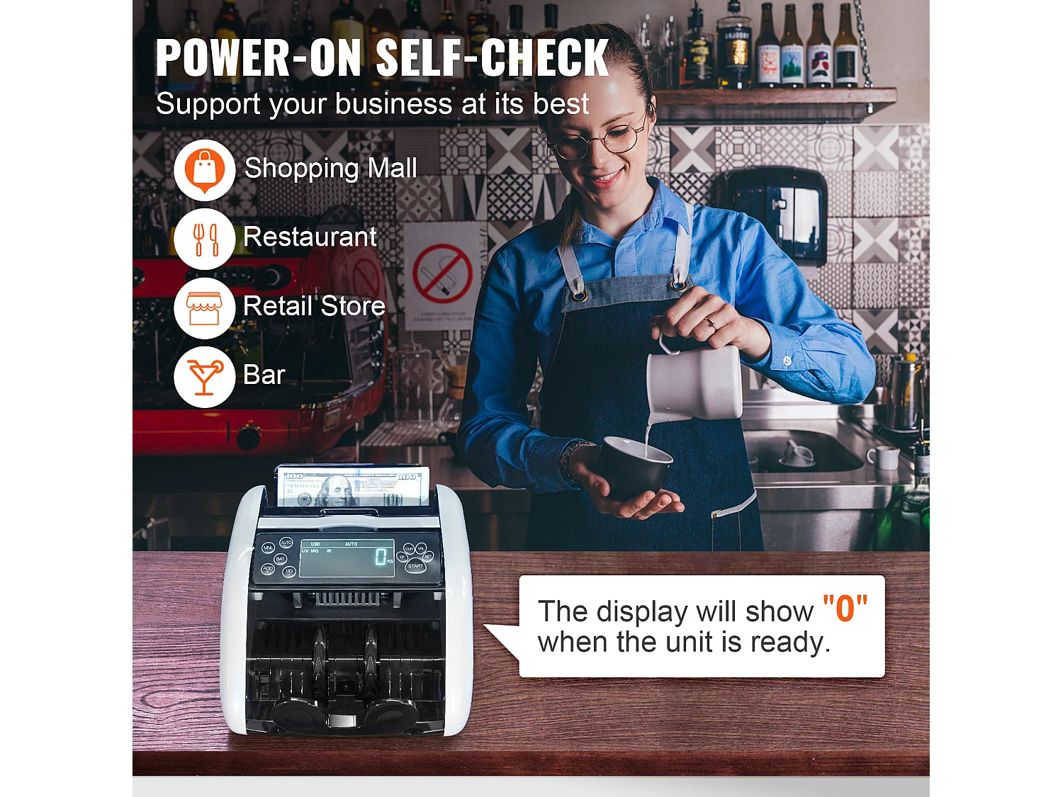 Compteuse de Billets SucceBuy, Compteur de Billets avec Détection UV, MG, IR et DD, Comptage d'Espèces USD et EUR, pour Petites Entreprises