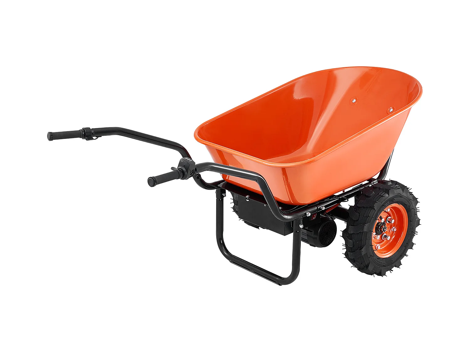 Chariot de Jardin SucceBuy Brouette Électrique - Puissance de 500 W, Chariot de Jardin Électrique à 2 Roues, Capacité de 199 L et 260 kg