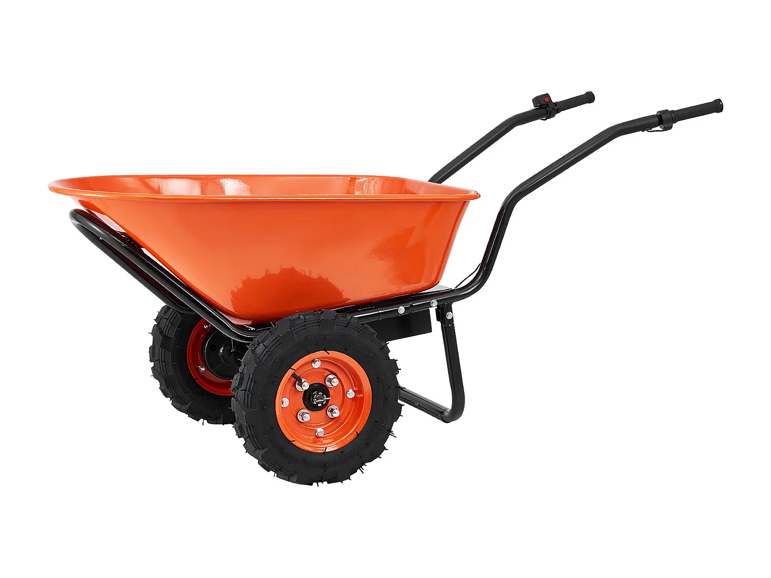 Chariot de Jardin SucceBuy Brouette Électrique - Puissance de 500 W, Chariot de Jardin Électrique à 2 Roues, Capacité de 199 L et 260 kg