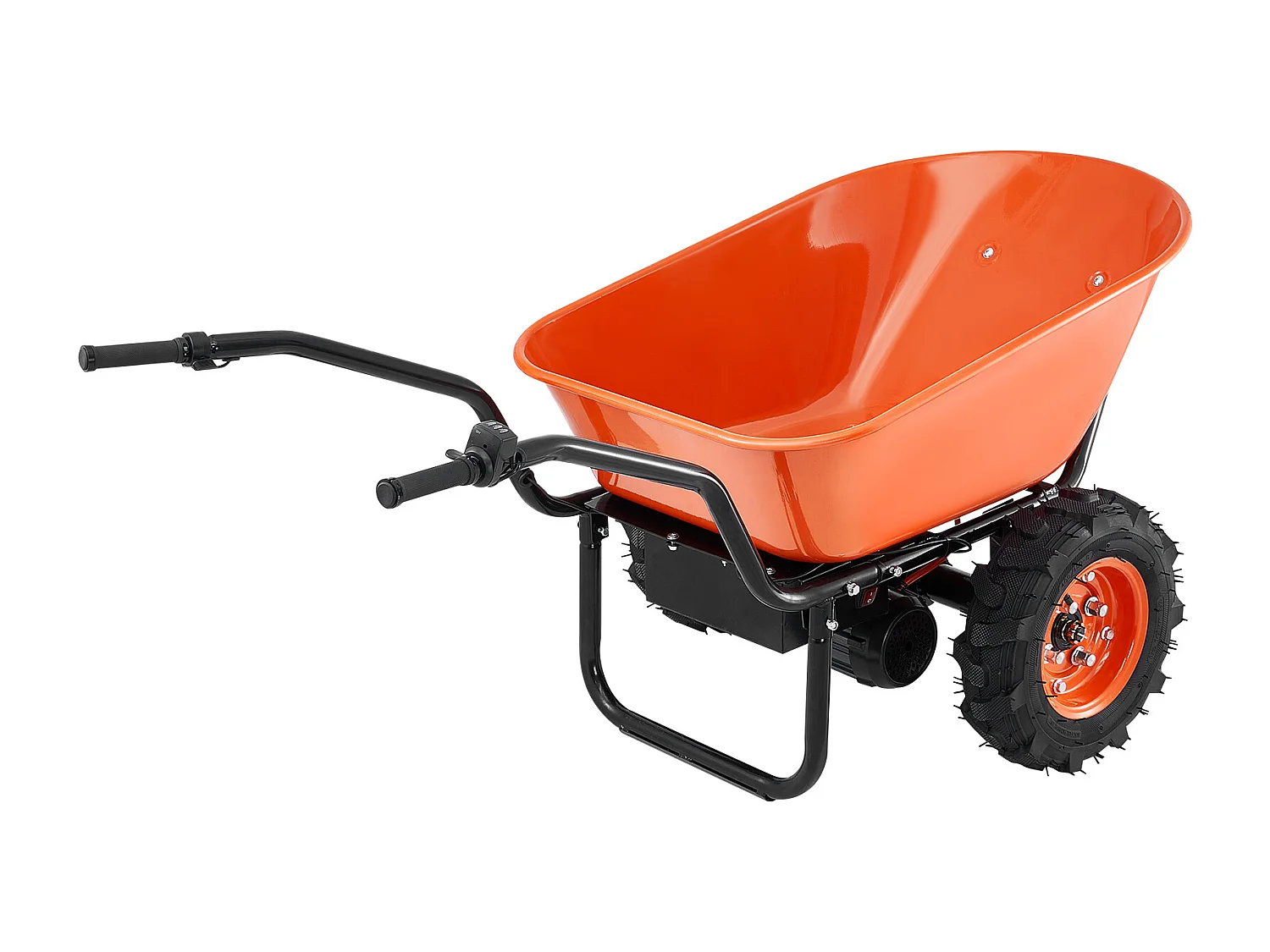 Chariot de Jardin SucceBuy Brouette Électrique - Puissance de 500 W, Chariot de Jardin Électrique à 2 Roues, Capacité de 199 L et 260 kg