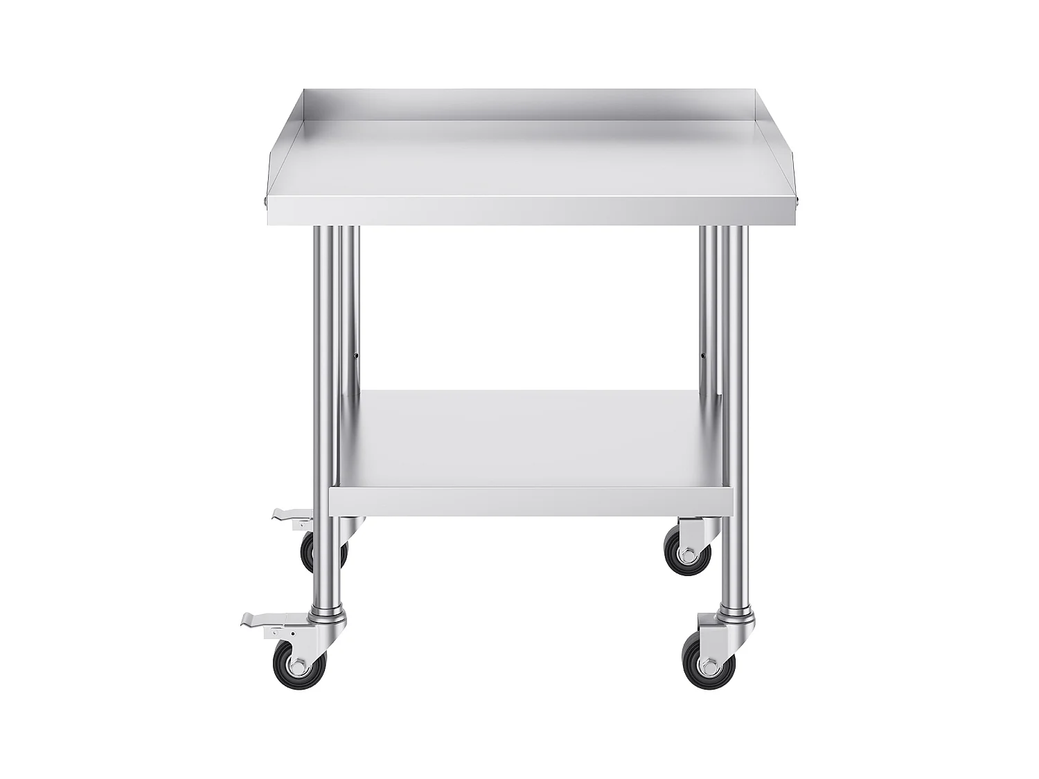 Table de Travail en Acier Inoxydable SucceBuy, 610 x 711 x 751.6 mm, avec 4 Roulettes, Table de Préparation Alimentaire Commerciale