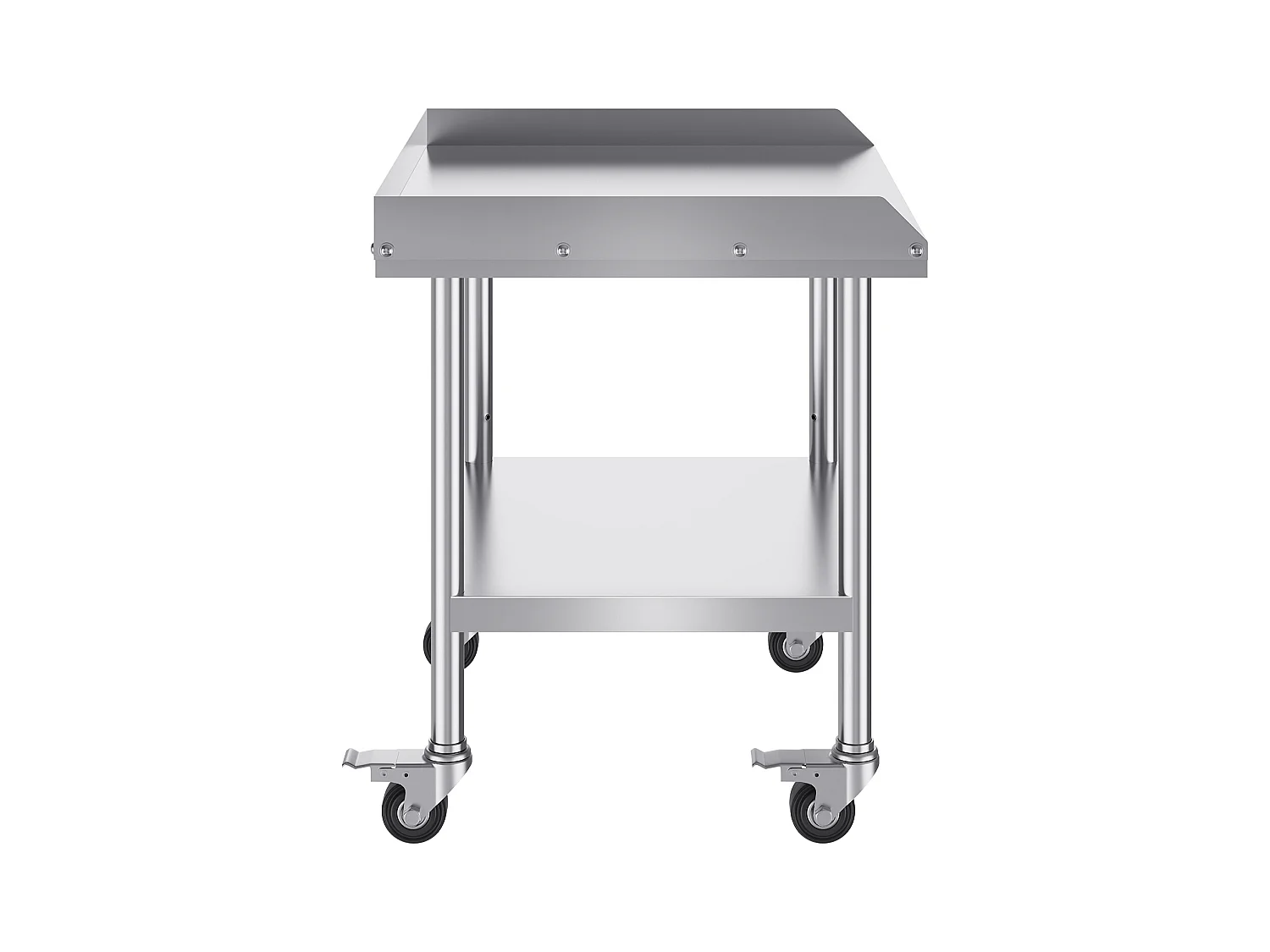 Arbeitstisch aus Edelstahl SucceBuy, 610 x 711 x 751,6 mm, mit 4 Rollen, Kommerzieller Lebensmittelzubereitungstisch
