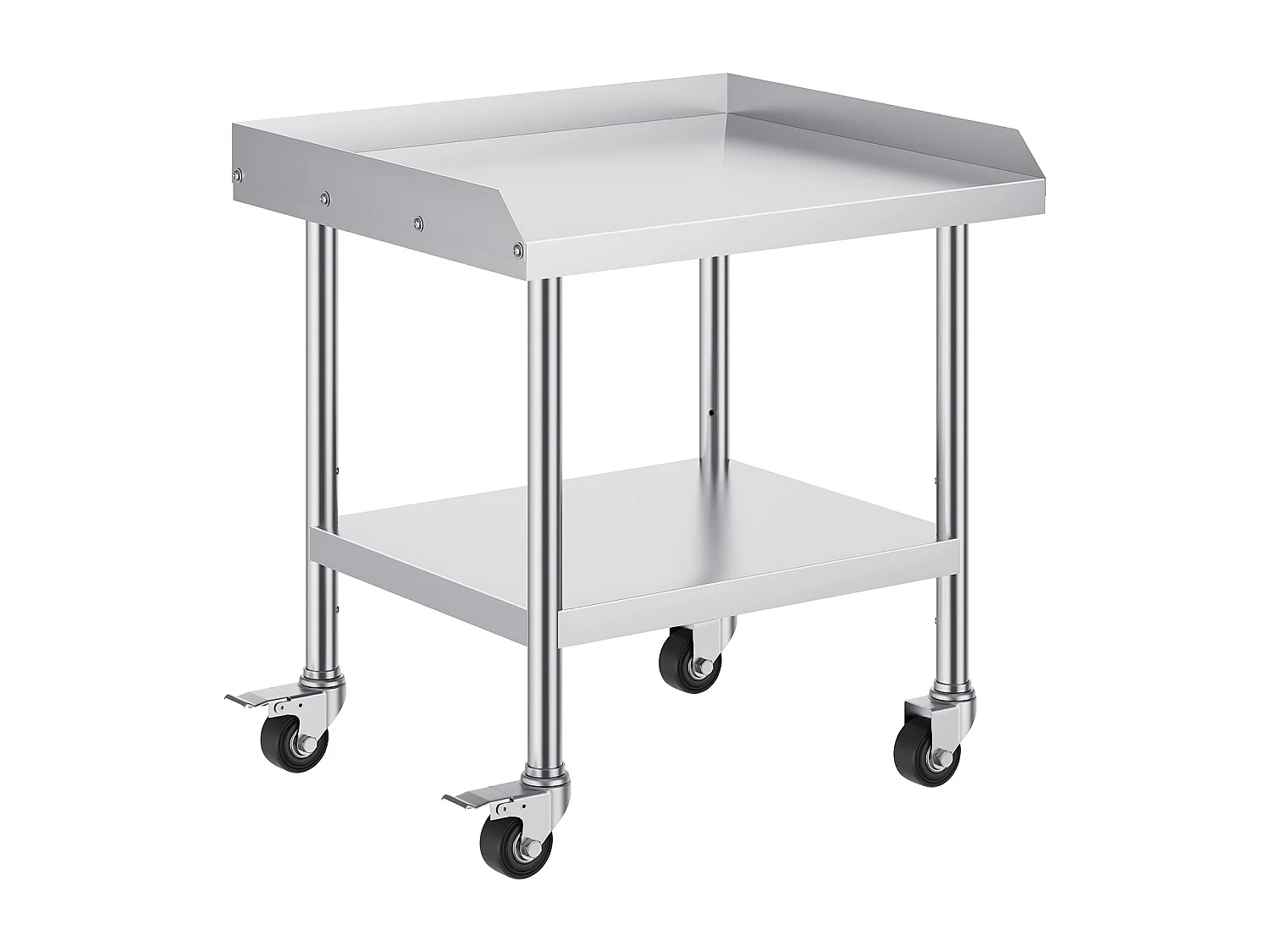 Stół Roboczy ze Stali Nierdzewnej SucceBuy, 610 x 711 x 751,6 mm, z 4 Kółkami, Komercyjny Stół do Przygotowywania Żywności