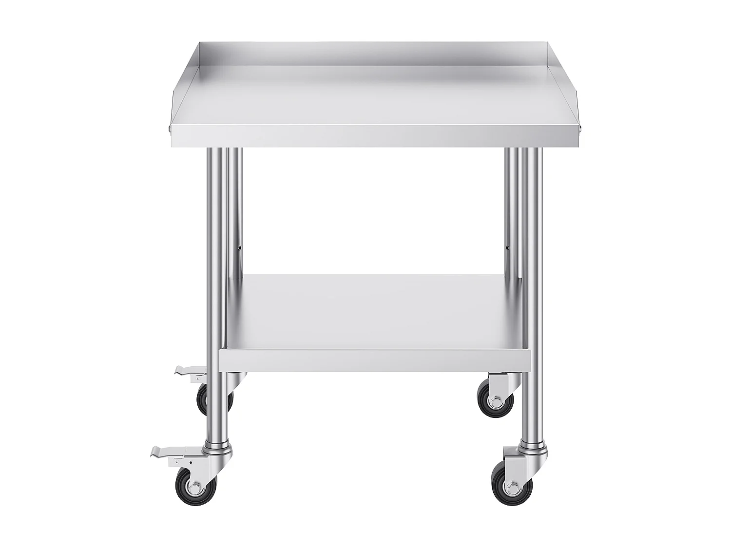 Stół Roboczy ze Stali Nierdzewnej SucceBuy, 610 x 711 x 751,6 mm, z 4 Kółkami, Komercyjny Stół do Przygotowywania Żywności