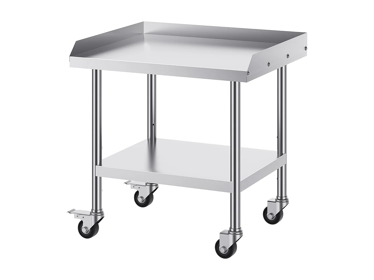 Stół Roboczy ze Stali Nierdzewnej SucceBuy, 610 x 711 x 751,6 mm, z 4 Kółkami, Komercyjny Stół do Przygotowywania Żywności