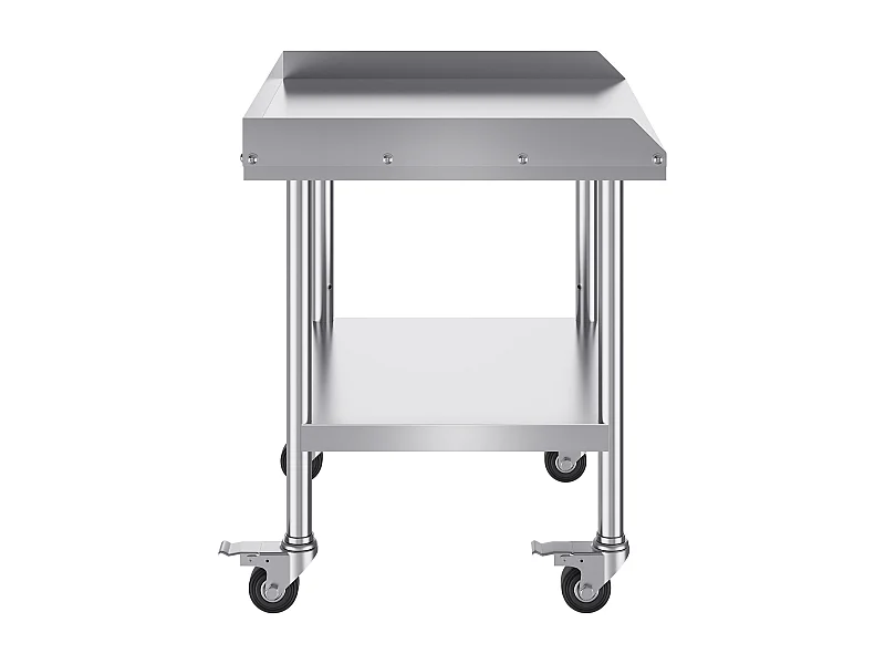 Stół Roboczy ze Stali Nierdzewnej SucceBuy, 610 x 711 x 751,6 mm, z 4 Kółkami, Komercyjny Stół do Przygotowywania Żywności