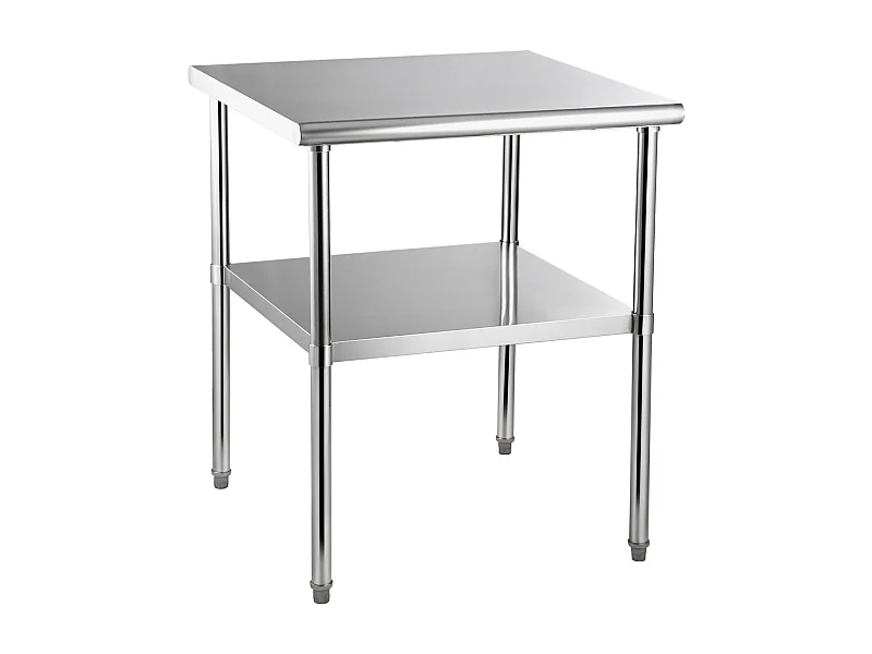 Table de Travail Cuisine SucceBuy, 76 x 76 x 91 cm, Table de Restauration en Acier Inoxydable, Table de Préparation Commerciale