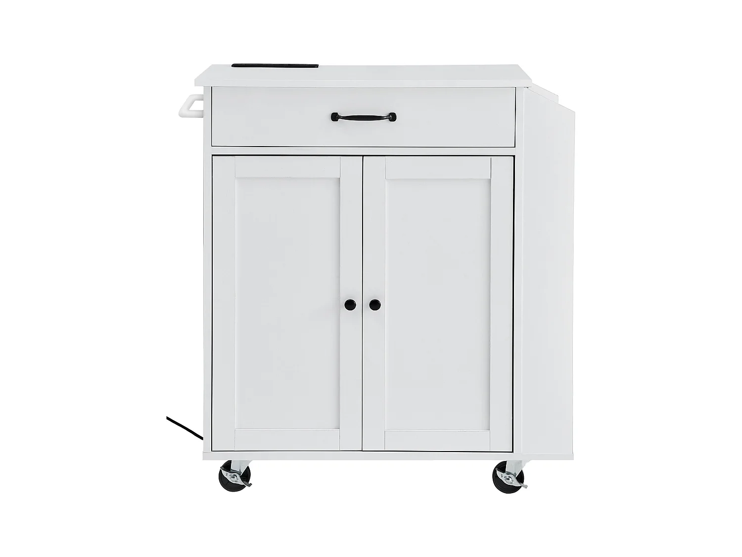 Mobile per Cucina con Ruote SucceBuy, Armadio Roulant con Stazione di Caricamento, Bianco