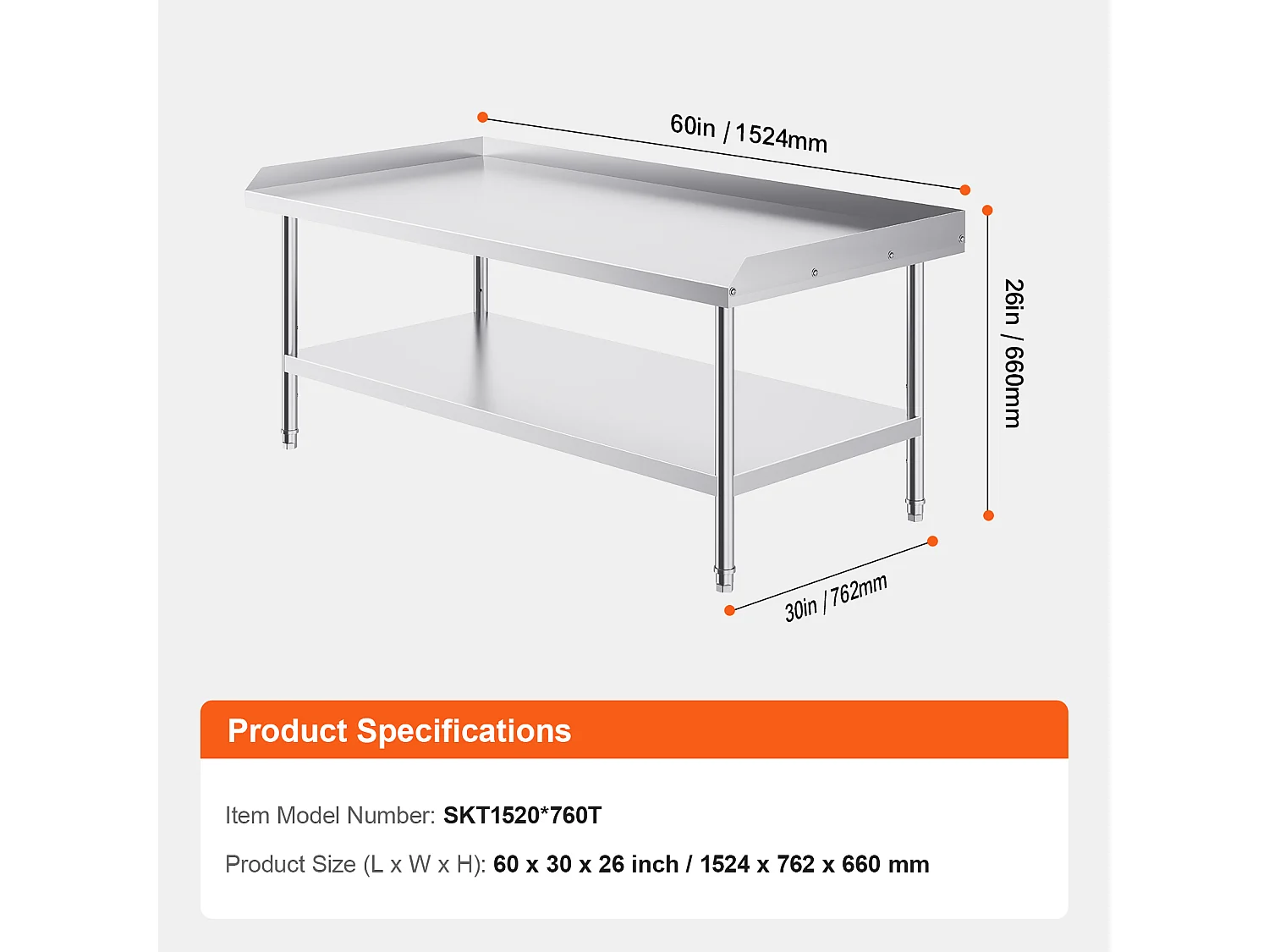 Table de Travail Cuisine SucceBuy 76x152 cm pour Préparation Commerciale des Aliments pour Restaurant