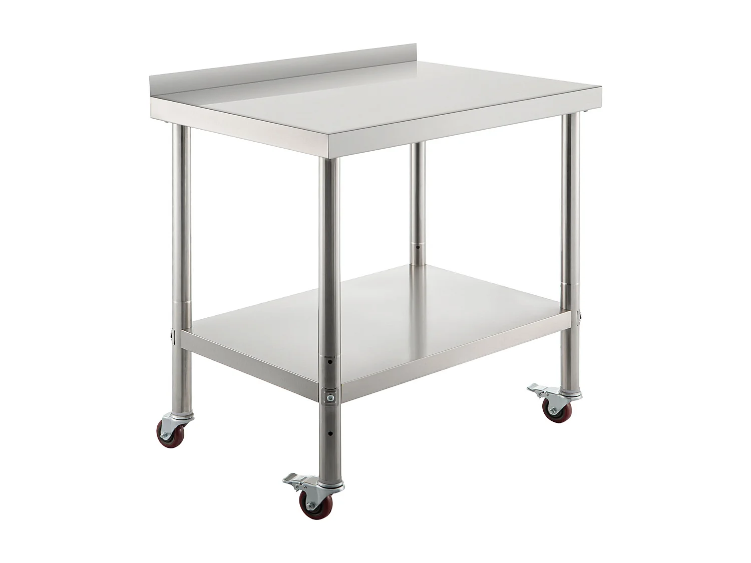 Mesa de Trabajo de Cocina SucceBuy 91 x 61 cm, Mesa de Trabajo de Cocina en Acero Inoxidable con 4 Ruedas