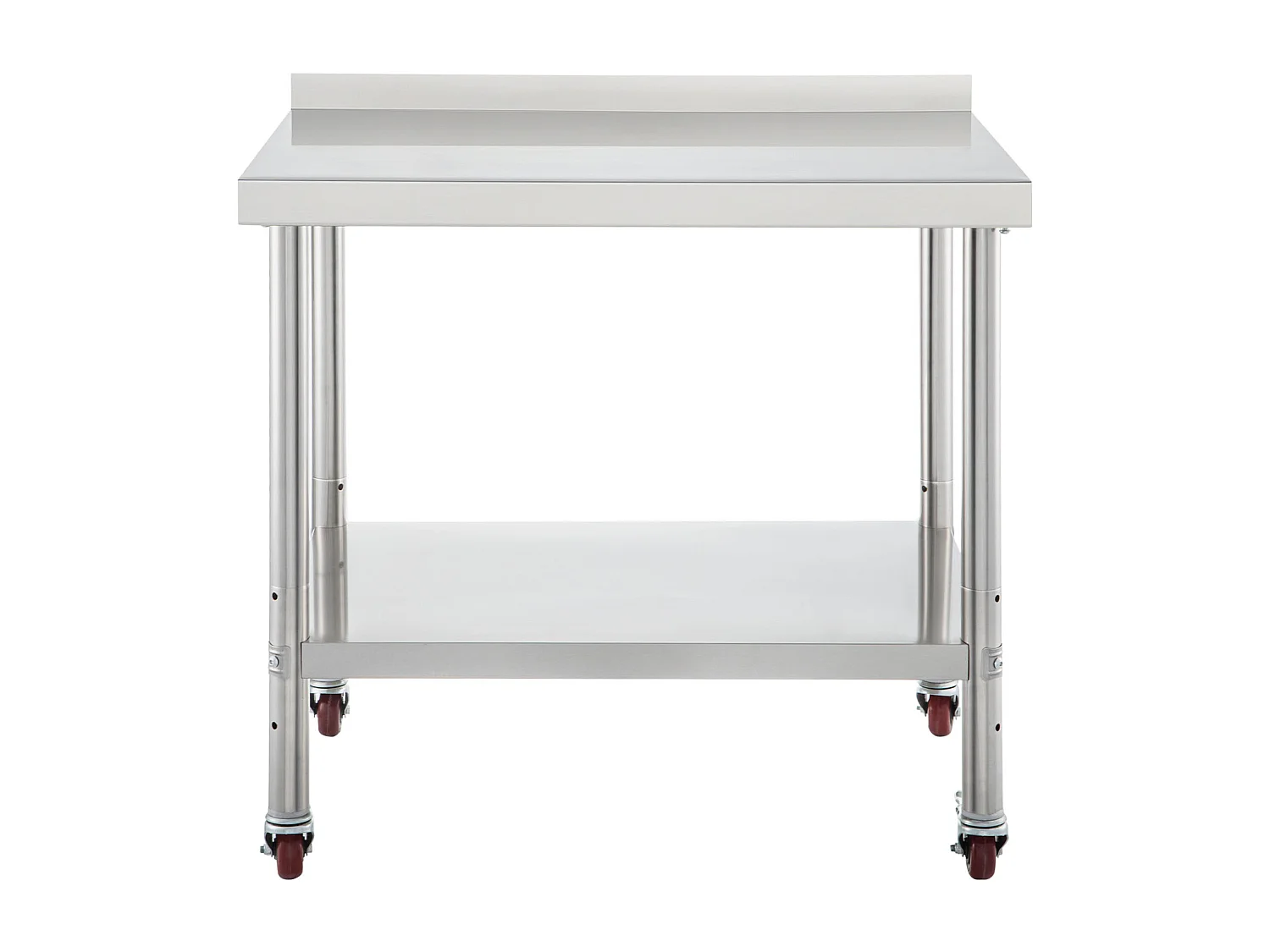 Mesa de Trabajo de Cocina SucceBuy 91 x 61 cm, Mesa de Trabajo de Cocina en Acero Inoxidable con 4 Ruedas