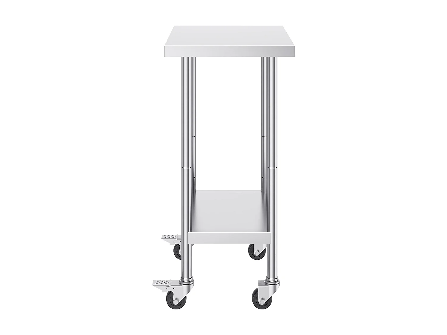 Table de Travail en Acier Inoxydable SucceBuy, 610 x 457 x 954,6 mm, Table de Préparation Commerciale avec 4 Roulettes