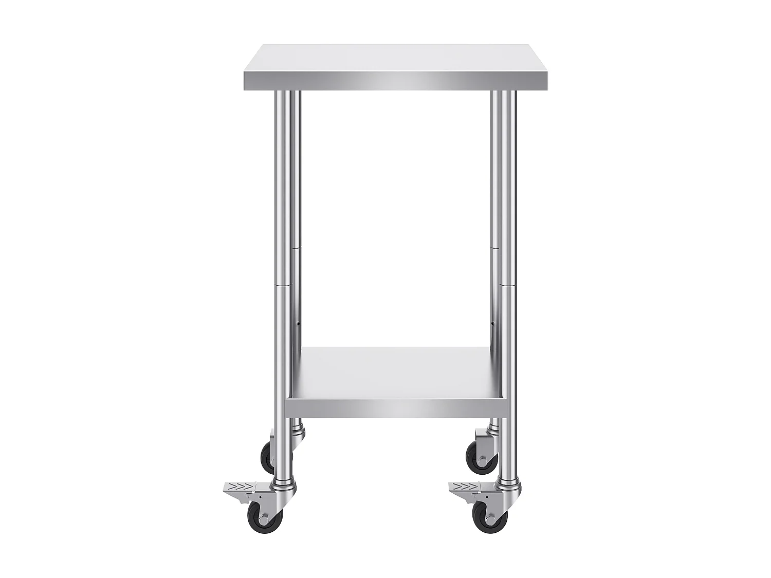 Table de Travail en Acier Inoxydable SucceBuy, 610 x 457 x 954,6 mm, Table de Préparation Commerciale avec 4 Roulettes