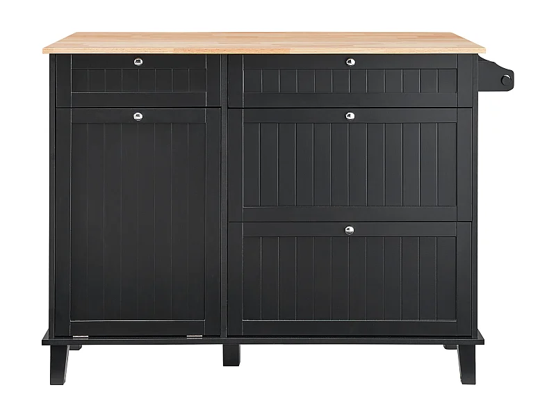 Küchenarbeitsplatz SucceBuy, Abstellmöbel mit Schublade und Mülleimer, aus Massivholz und MDF