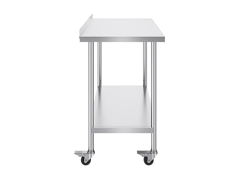 Tavolo da Lavoro Commerciale in Acciaio Inox SucceBuy, 121,9 x 61 x 100,6 cm, con Rotelle