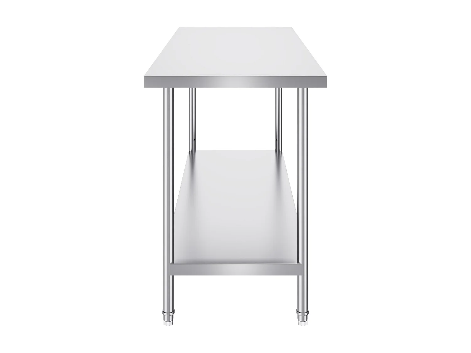 Werktafel voor Keuken SucceBuy, Commercieel Voedingswerkpost, met 3 Instelbare Hoogteniveaus, 61 x 152 x 86 cm