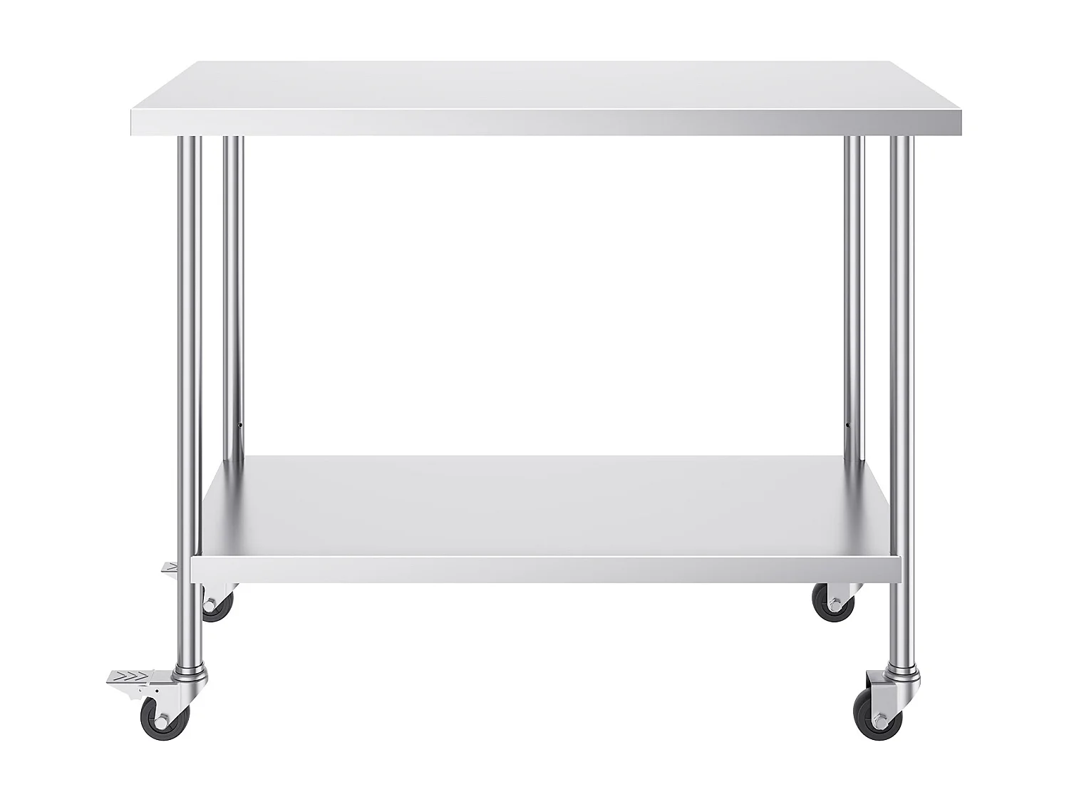 Koch Arbeitsplatte SucceBuy 61 x 122 cm, Gewerbliche Zubereitungsplatte mit 4 Rollen