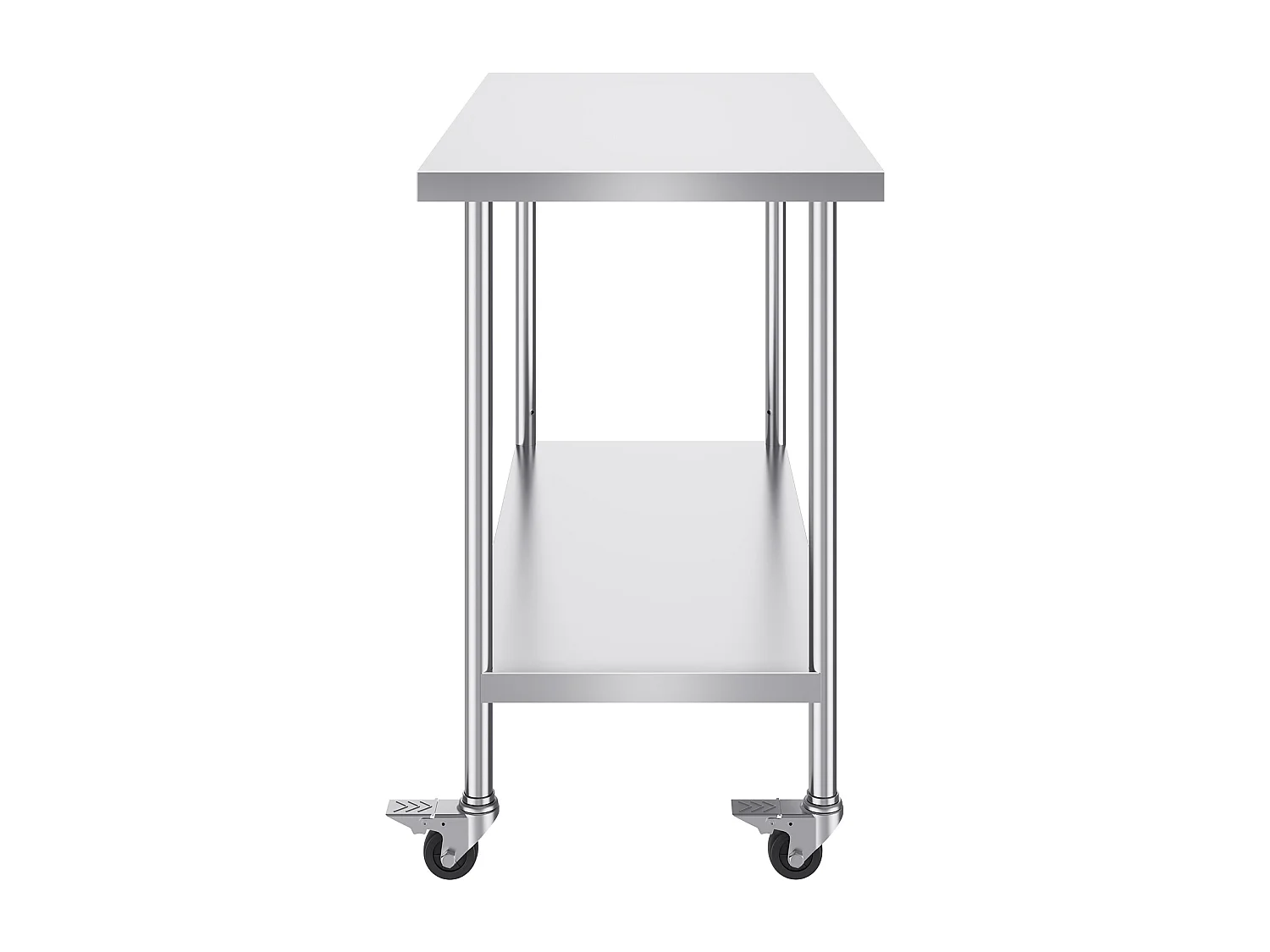 Koch Arbeitsplatte SucceBuy 61 x 122 cm, Gewerbliche Zubereitungsplatte mit 4 Rollen