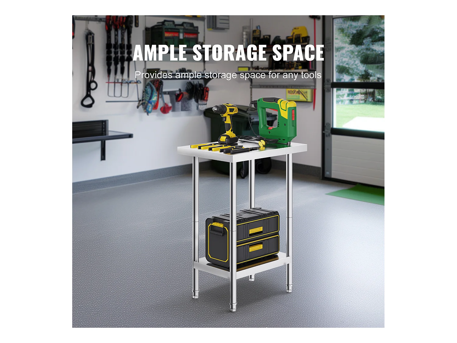 Table de Travail en Acier Inoxydable SucceBuy, 61 x 45,7 x 86,4 cm, Poste de Travail Alimentaire Commercial