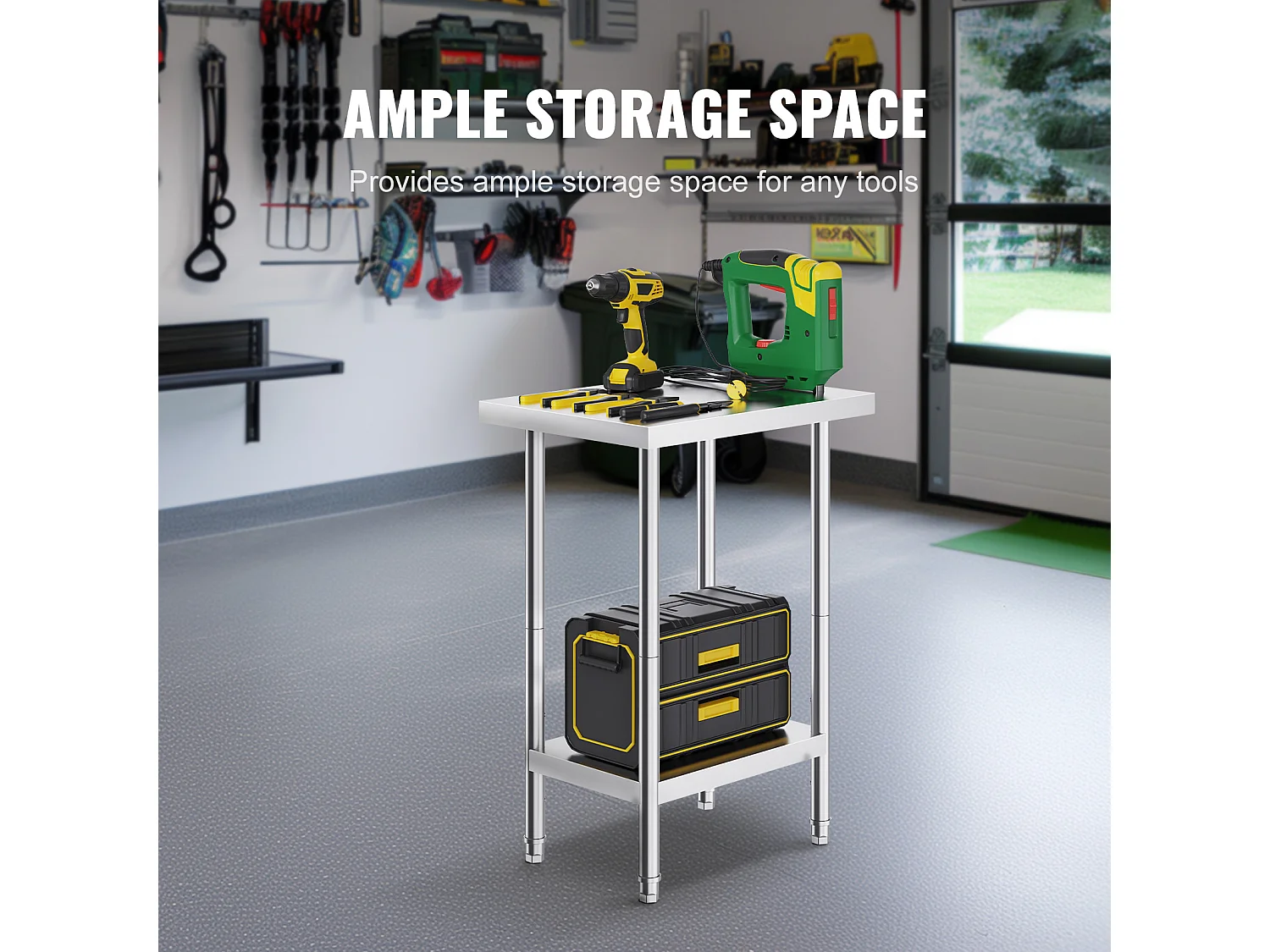 Roestvrijstalen Werktafel SucceBuy, 61 x 45,7 x 86,4 cm, Commercieel Voedselwerkstation