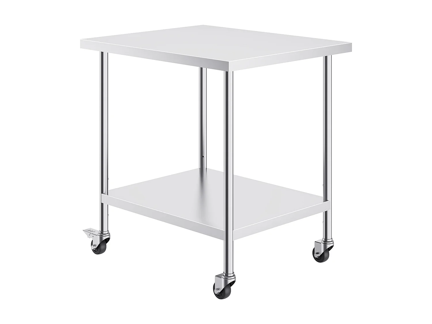 Koch Arbeitsplatte SucceBuy 76 x 91 cm, Gewerbliche Zubereitungsplatte mit 4 Rollen