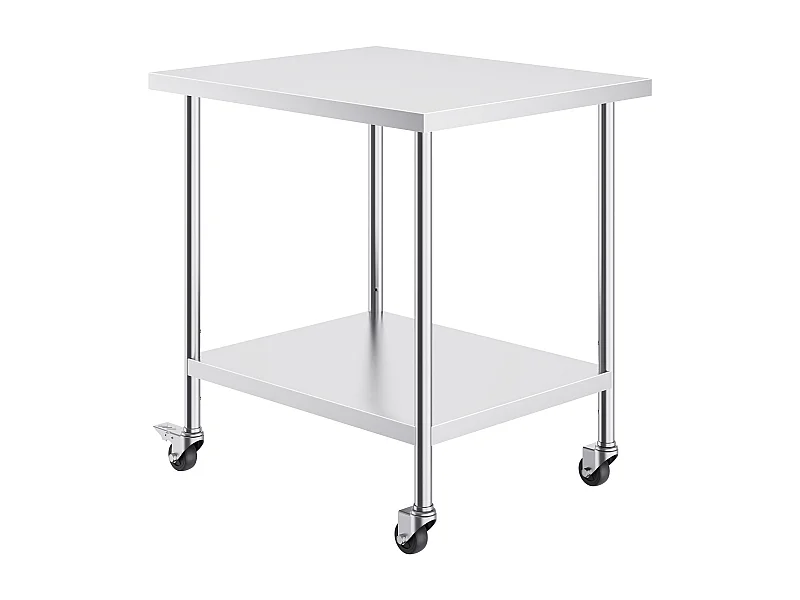 Koch Arbeitsplatte SucceBuy 76 x 91 cm, Gewerbliche Zubereitungsplatte mit 4 Rollen