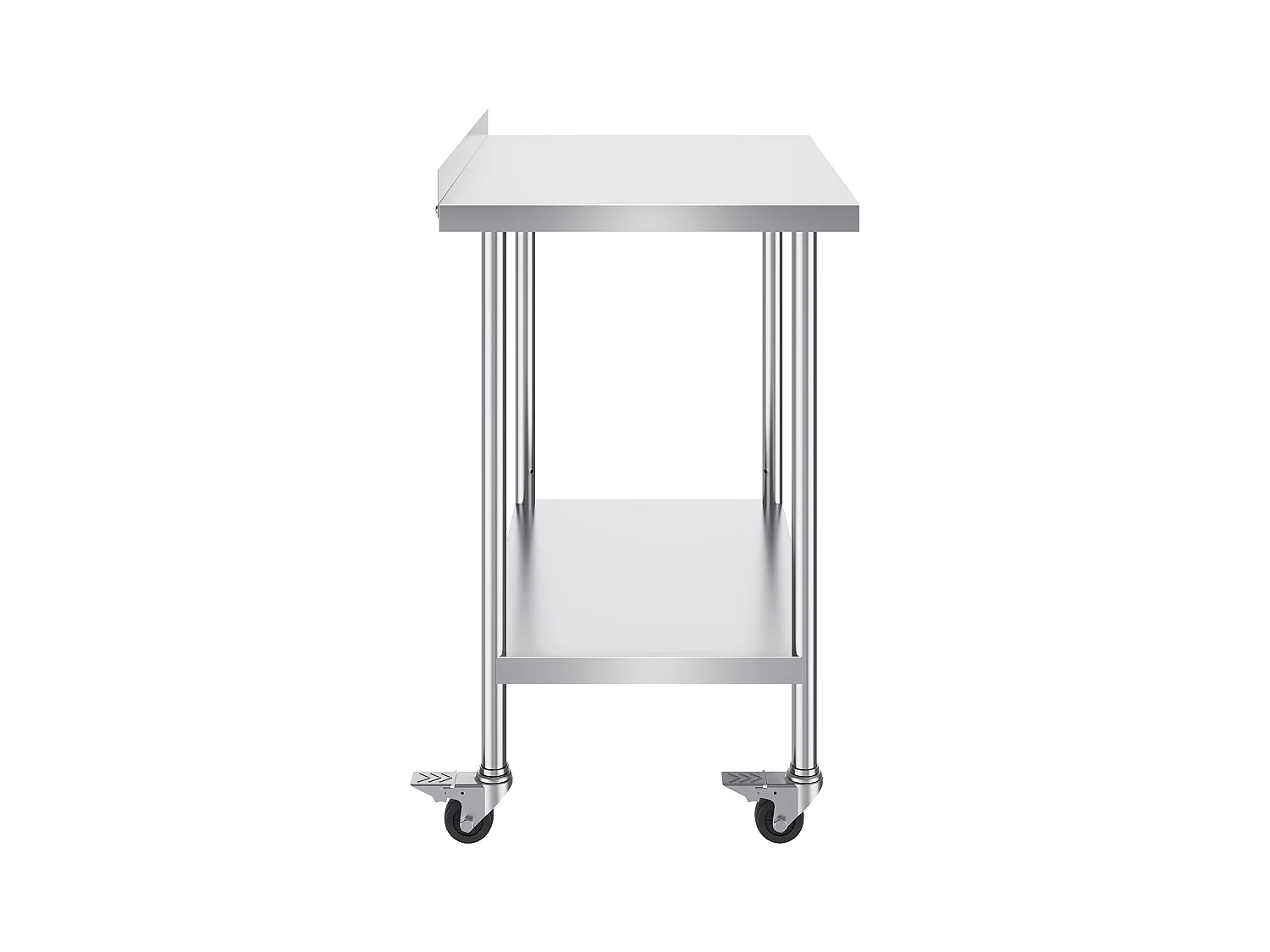 Table de Travail Commerciale en Acier Inoxydable SucceBuy, 91,4 x 61 x 100,6 cm, avec Roulettes