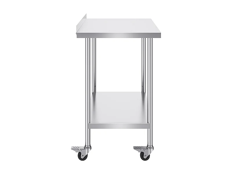 Tavolo da Lavoro Commerciale in Acciaio Inox SucceBuy, 91,4 x 61 x 100,6 cm, con Rotelle