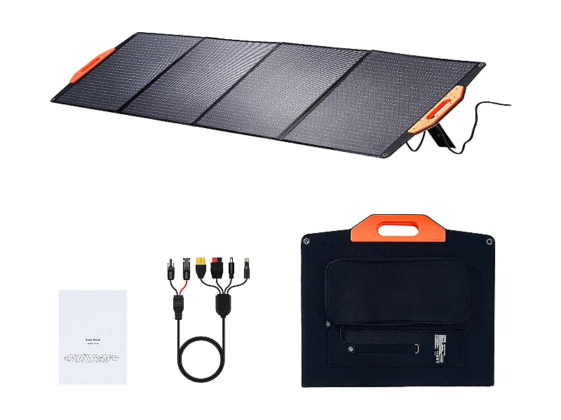 Panel Solar Monocristalino Portátil SucceBuy , 200 W, Kit Cargador Plegable ETFE, para Acampada, Senderismo, Uso Fuera de la Red