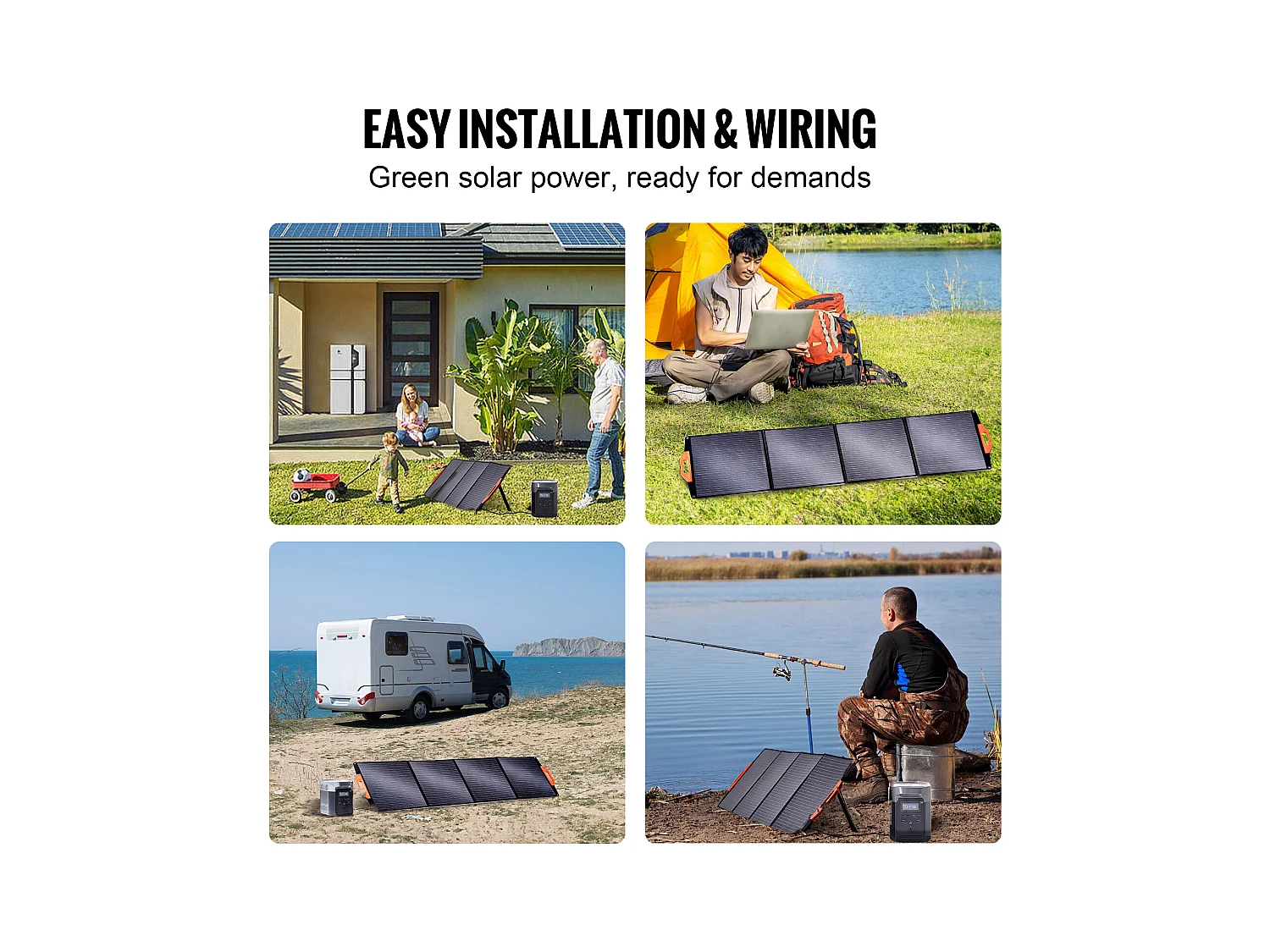 Panneau Solaire Monocristallin Portable SucceBuy, 200 W, Kit de Chargeur ETFE Pliable