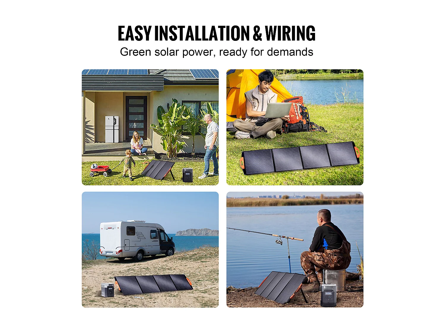 Tragbares Monokristallines Solarmodul SucceBuy, 200 W, Zusammenklappbarer ETFE-Ladesatz