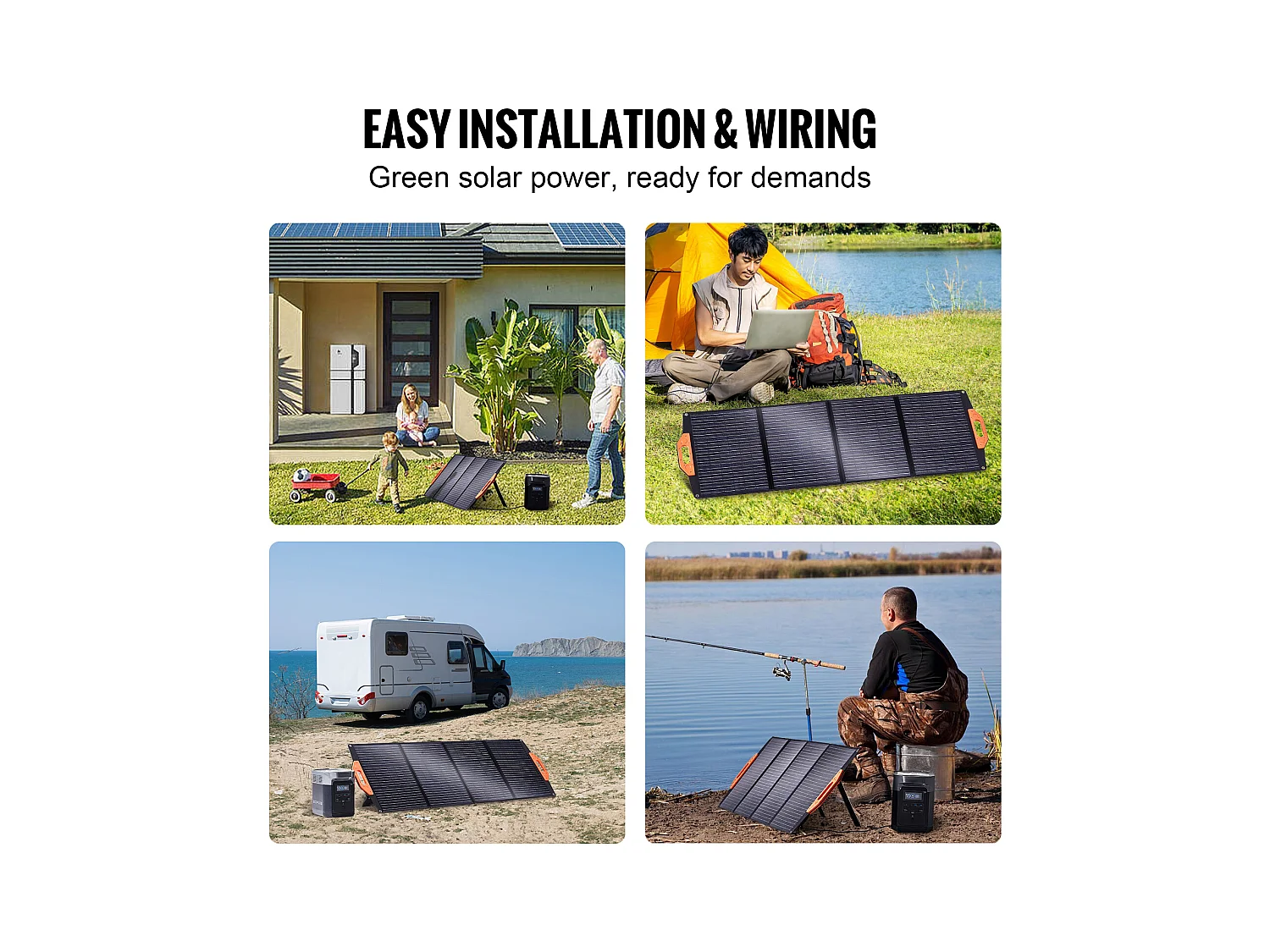 Panneau Solaire Monocristallin Portable SucceBuy, 120 W, Kit de Chargeur ETFE Pliable