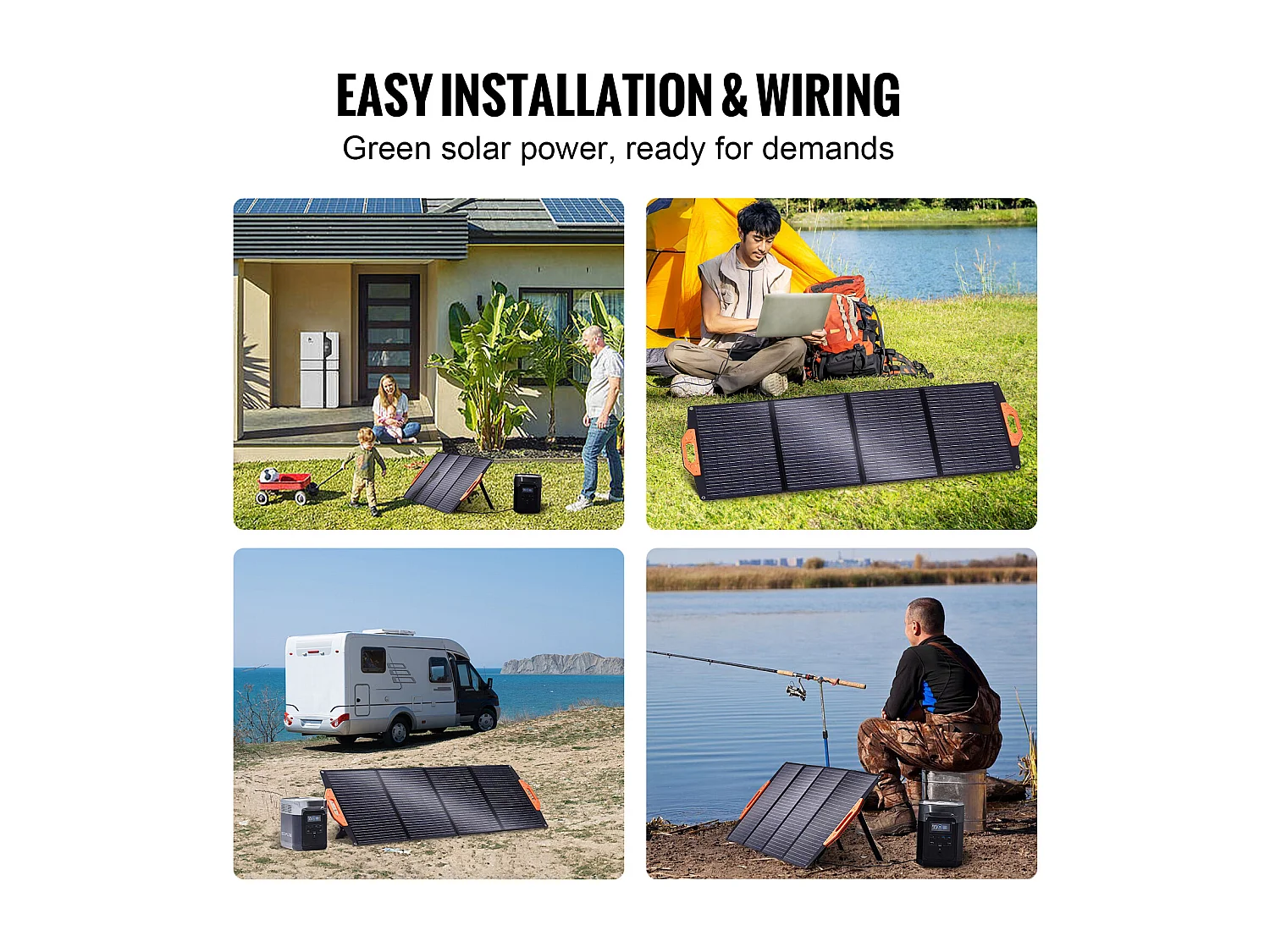 Pannello Solare Monocristallino Portatile SucceBuy,120 W, Kit di Ricarica ETFE Pieghevole