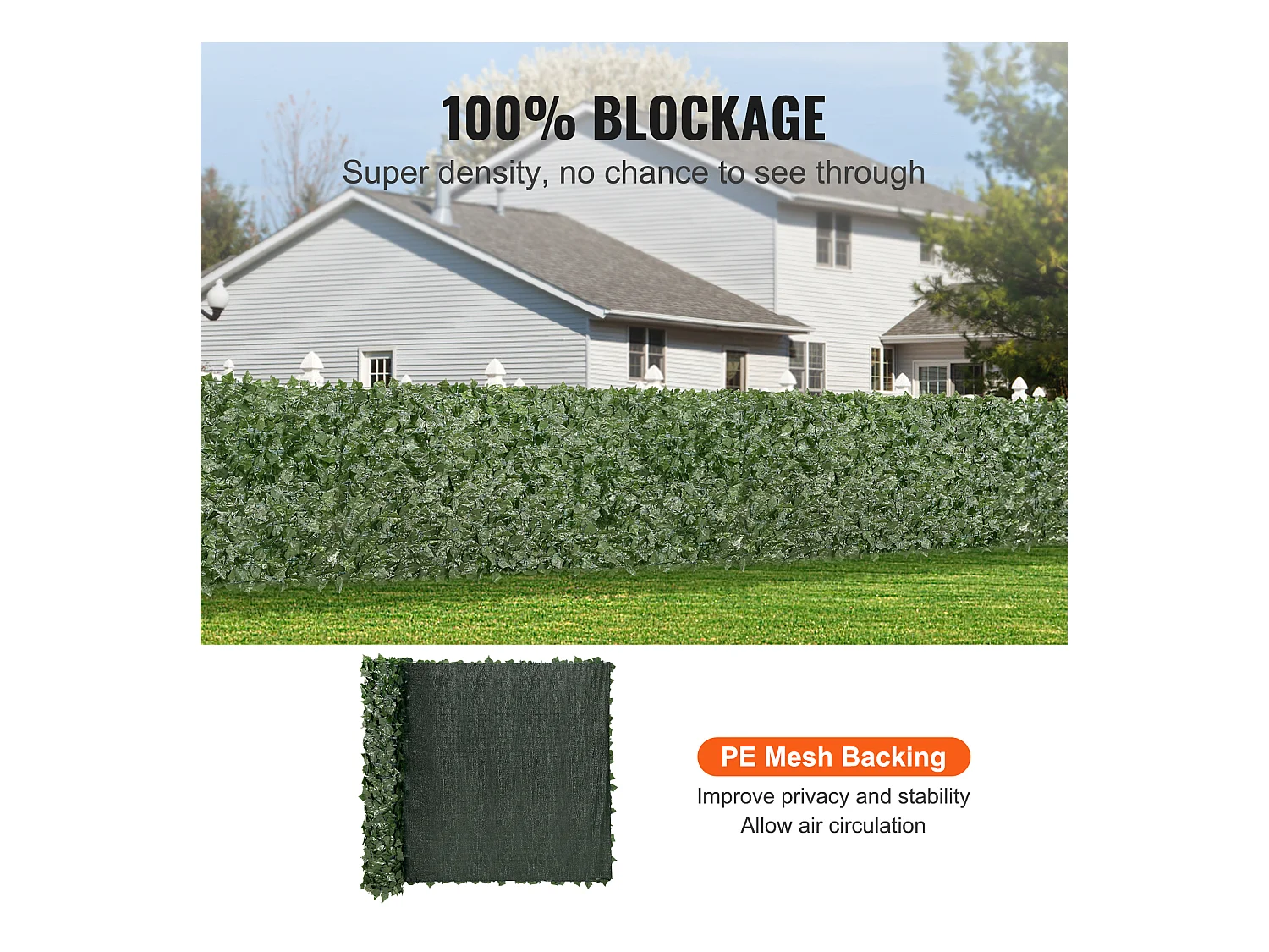 Panneaux de Buis Artificiels SucceBuy 150x300 cm, Clôture de Confidentialité en Feuilles de Lierre Artificielles